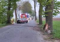 W pow. toruńskim kierowca opla uderzył w przydrożne drzewo. Trafił do szpitala