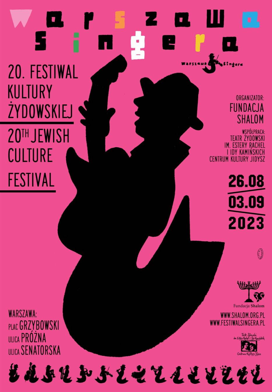 20. edycja Festiwalu Kultury Żydowskiej Warszawa Singera odbędzie się między 26 sierpnia a 3 września 2023 roku