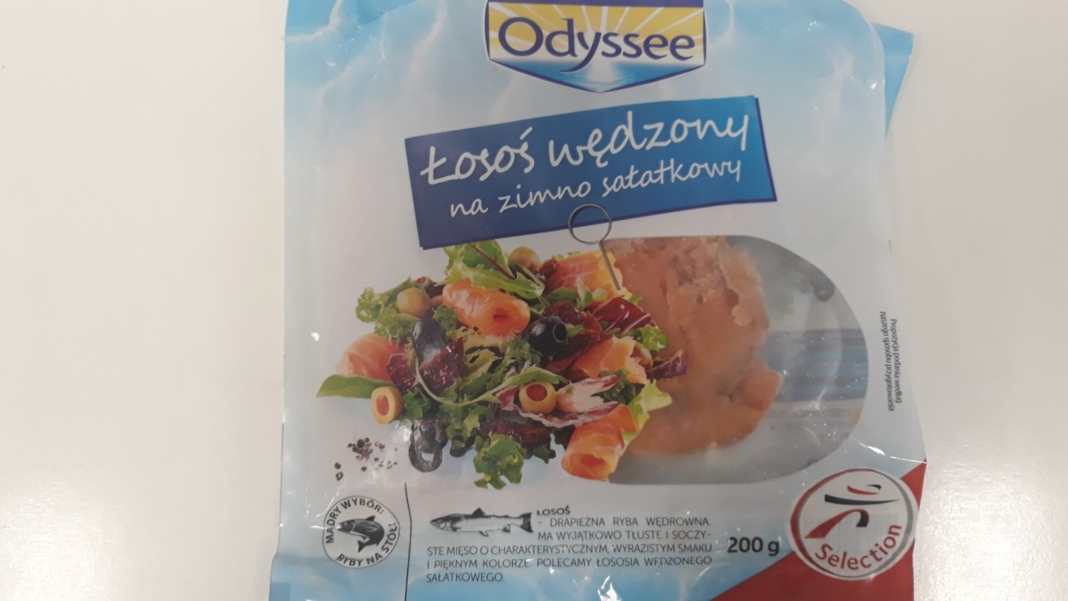 Wykrycie Listeria monocytogenes w jednej partii produktu pn. Łosoś wędzony na zimno sałatkowy, 200 g