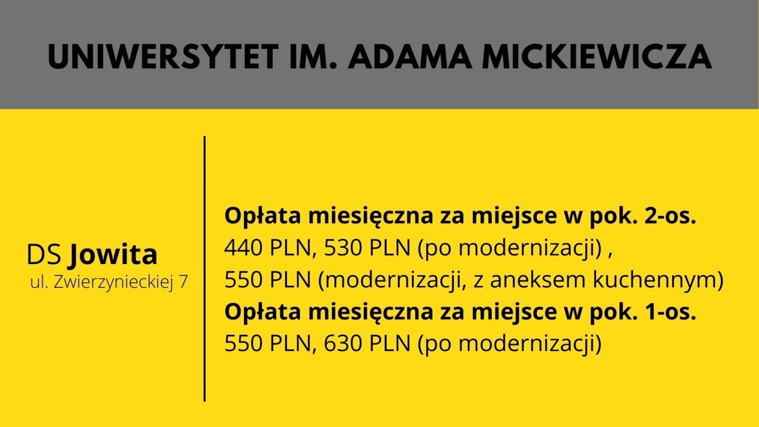 Sprawdź ceny w pozostałych akademikach ----->