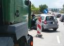 Groźne zderzenie ciężarówki z osobową hondą przy Galerii Echo w Kielcach. Gigantyczne korki! Zobaczcie zdjęcia