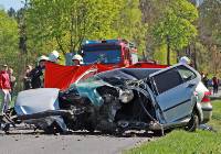 Śmiertelny wypadek na drodze 742 w Białej koło Sulejowa. Droga nieprzejezdna ZDJĘCIA