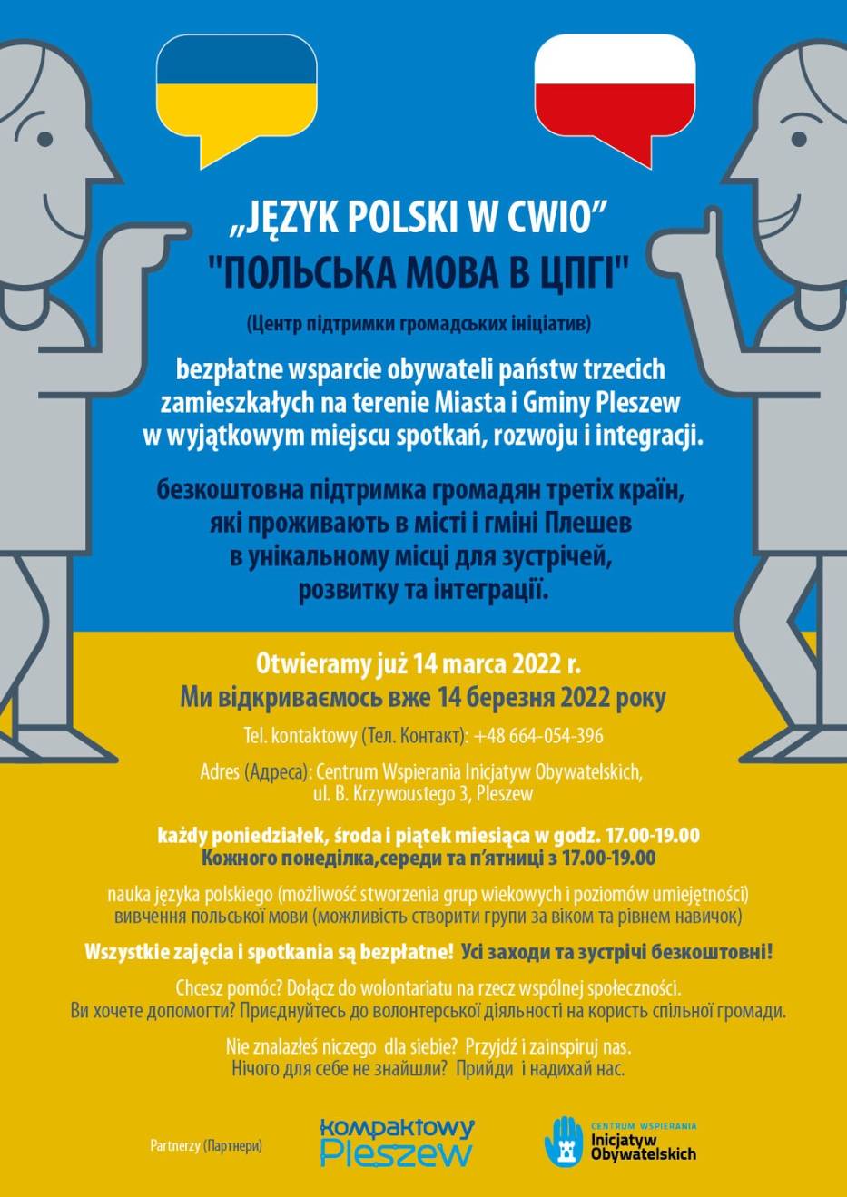 Pleszew zorganizował bezpłatne lekcje języka polskiego dla uchodźców z Ukrainy