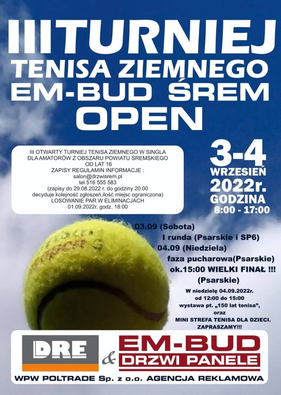 Tenisowe święto w naszym mieście, czyli trzecia odsłona turnieju tenisa ziemnego EM-BUD Śrem Open