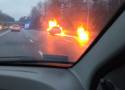 Dramat na DK88 między Gliwicami a Zabrzem - auto stanęło w płomieniach. Szczęśliwie nikomu nic się nie stało!