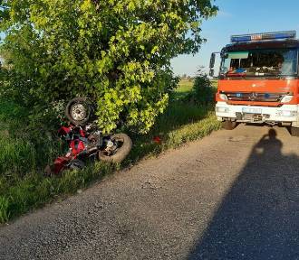 Wypadek motocyklisty w Siedlcu. Kierowca trafił do szpitala 