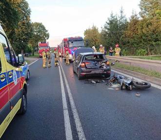 Wypadek w Rakoniewicach: 16-latni motocyklista zderzył się z VW