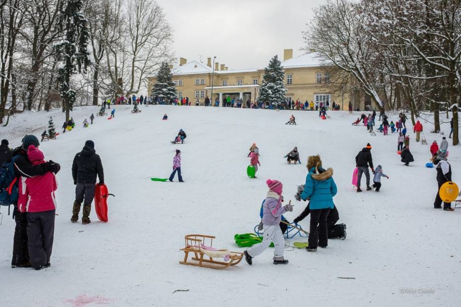 Park Sanguszków - "Diabla Górka", przed pałacem, obecnie siedzibą ZSEO
