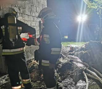 Pożar domu koło Dąbrowy Tarnowskiej. Ogień strawił pomieszczenia na parterze