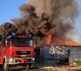Wielki pożar fabryki mebli pod Świebodzinem. Z ogniem walczy 16 zastępów strażaków!