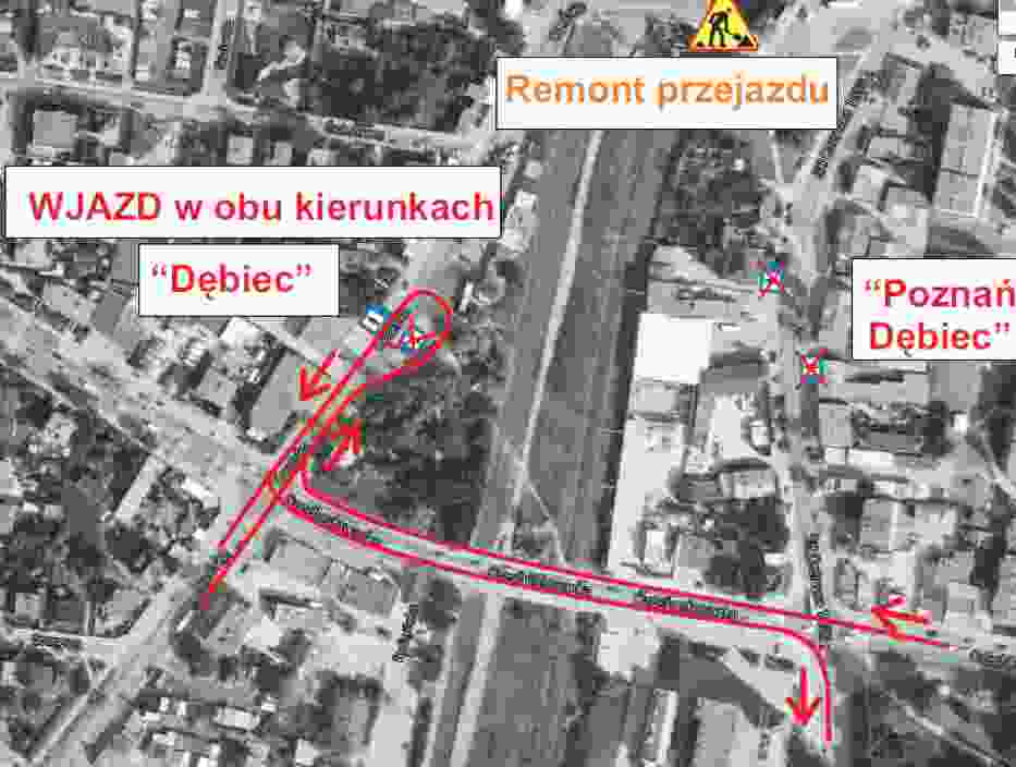 Schemat objazdu dla linii nr 49