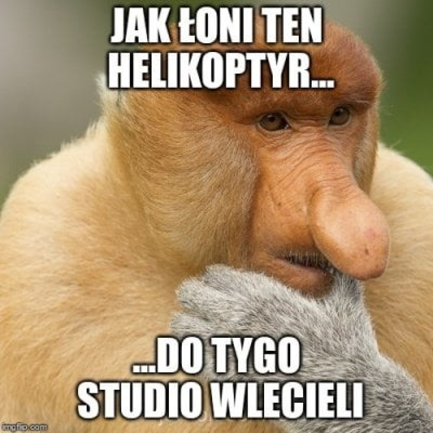 Helikopter w studiu Wiadomości TVP