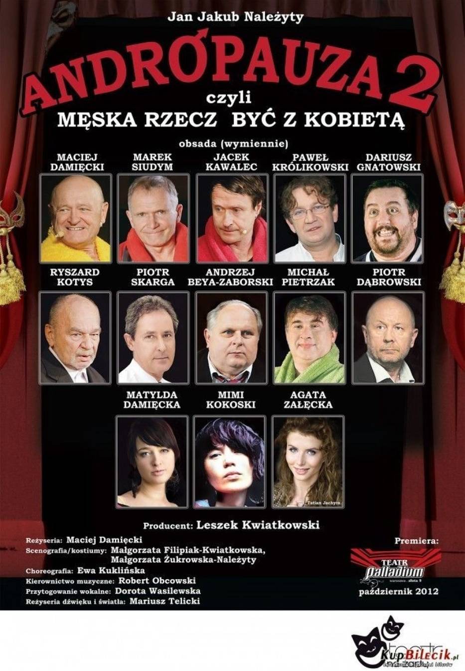 Plakat spektaklu Andropauza 2, czyli męska rzecz być kobietą