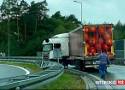 Brzesko. Ciężarówka zablokowała wjazd na autostradę A4 w Brzesku, kierowca wpadł w poślizg