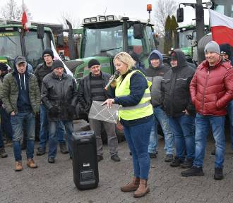 Protest rolników. Ponad sto ciągników jedzie „jedenastką” w kolumnie z Budzynia 