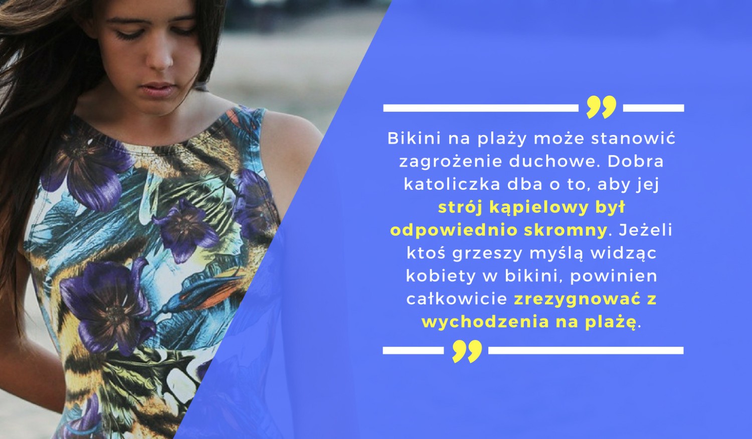 Bikini na plaży może stanowić zagrożenie duchowe