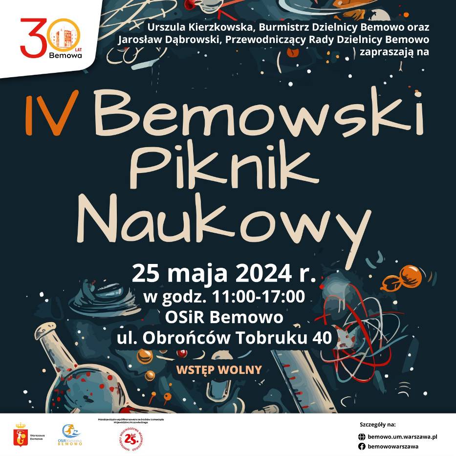 Już w sobotę 25 maja odbędzie się IV Bemowski Piknik Naukowy