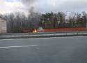 Samochodu na A1 w Knurowie stanął w płomieniach! W kierunku Gliwic były utrudnienia w ruchu 