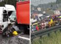 Tragiczny wypadek na S1 w Mierzęcicach. Samochód uderzył w wóz strażacki