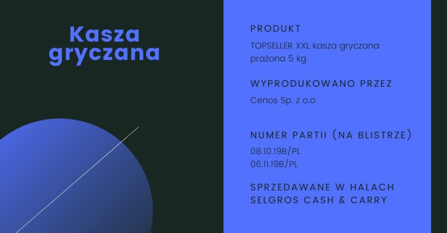 Kasza gryczana musi być wycofana ze sprzedaży we wszystkich sklepach w Polsce
