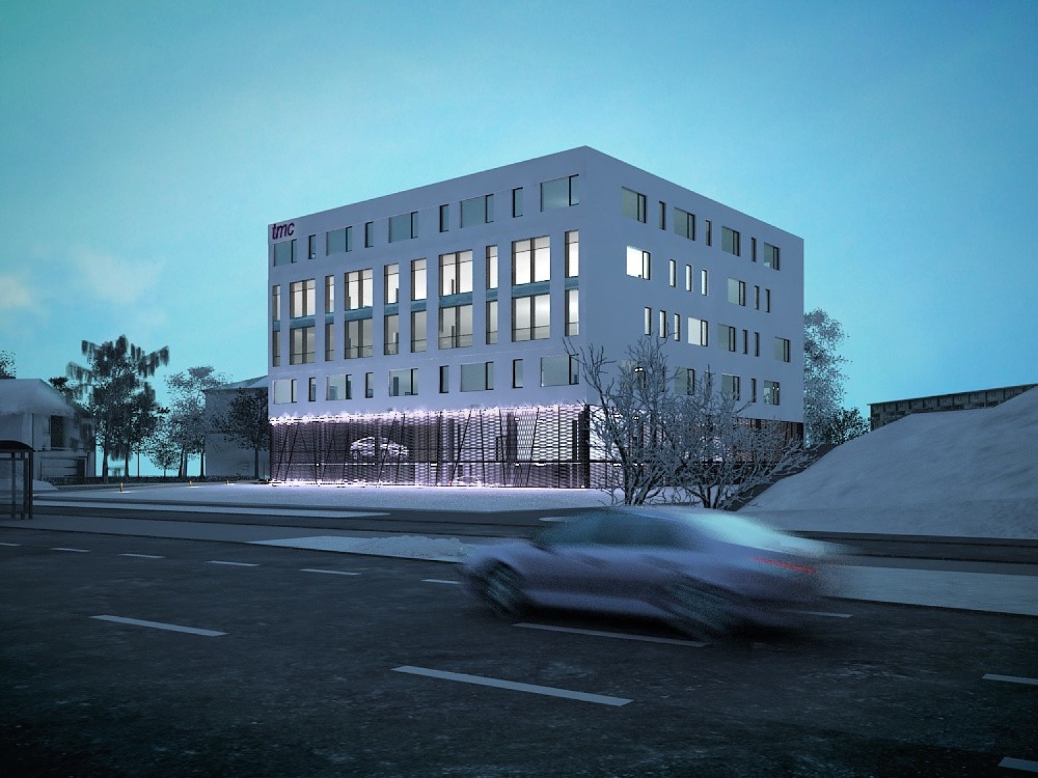 Wizualizacja biurowca DTŚ Office Center w Chorzowie