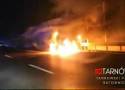 Pożar samochodu na autostradzie A4 między Tarnowem a Brzeskiem, utrudnienia dla kierowców