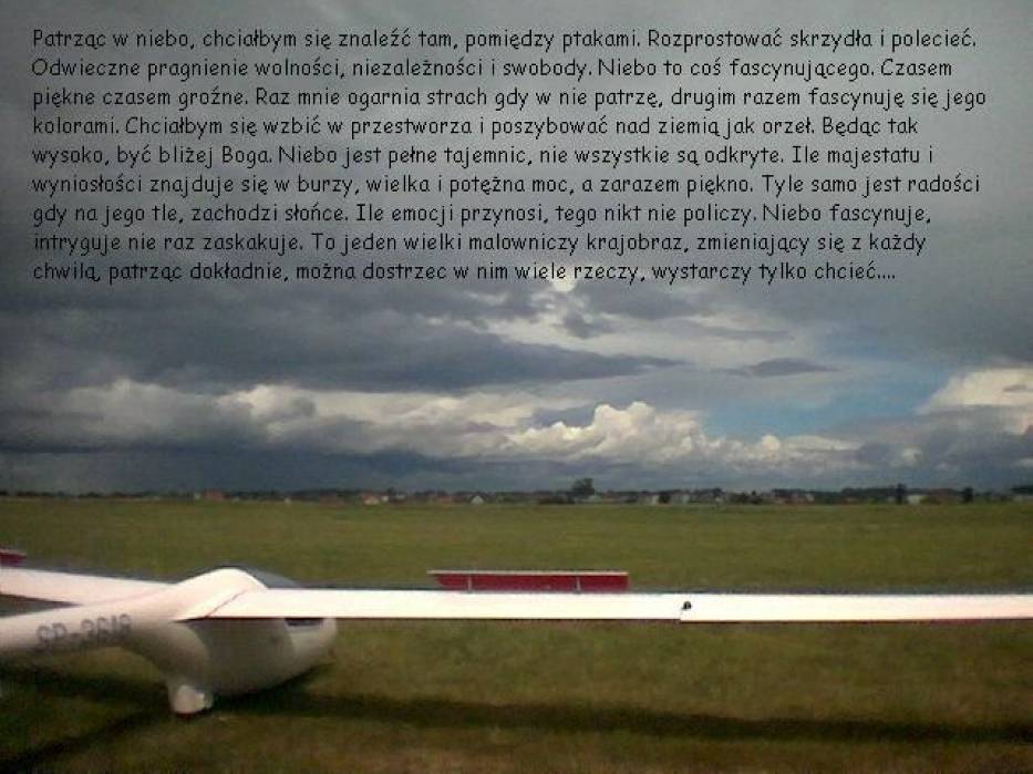 Niebo, szybowiec i wiersz