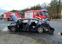 Wypadek na wjeździe do Kostrzyna. Jedna osoba trafiła do szpitala