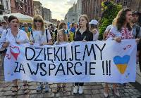 Toruń. Zamanifestowali z okazji Dnia Niepodległości Ukrainy