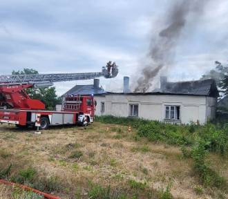 Pożar domu jednorodzinnego w powiecie konińskim