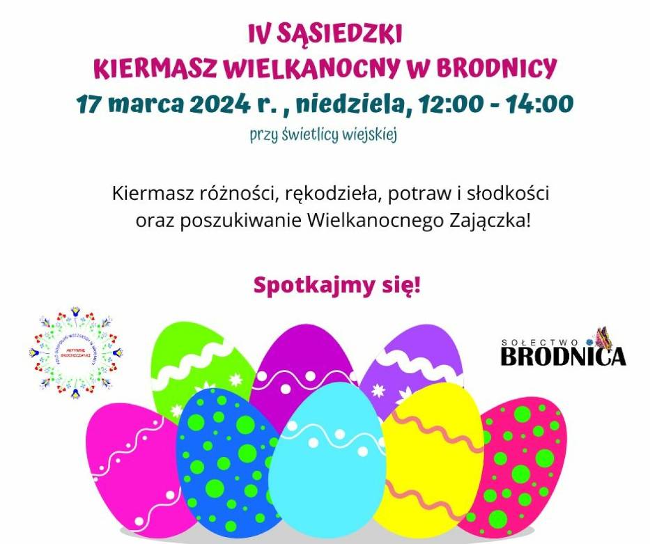 Sąsiedzki Kiermasz Wielkanocny w Brodnicy. To czwarta edycja tego lokalnego wydarzenia. Nie zabraknie świątecznych dekoracji i rękodzieła!
