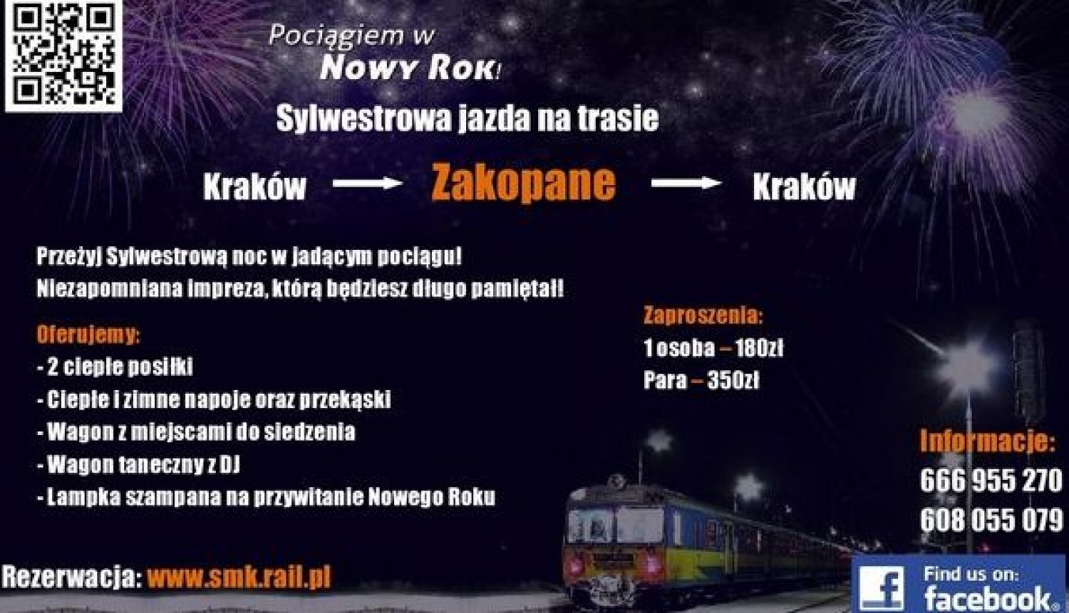 Sylwester w pociągu z Krakowa do Zakopanego