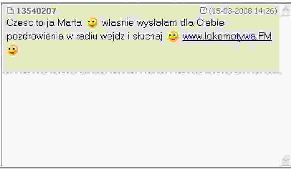 Marta przesyła pozdrowienia