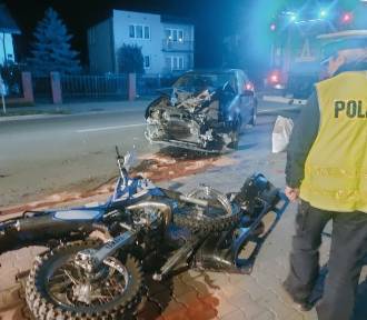 Pijany kierowca bez prawa jazdy wjechał w motocyklistę