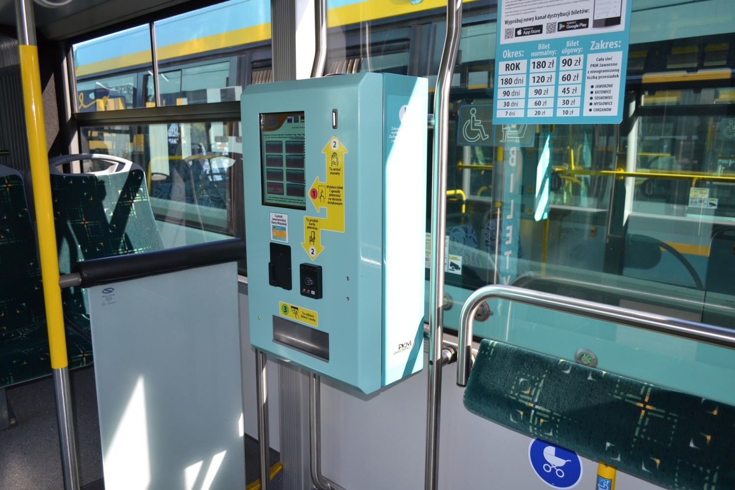 Biletomat w autobusie PKM Jaworzno
