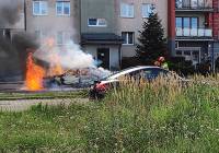 Pożar samochodu osobowego na Wrzosowiaku