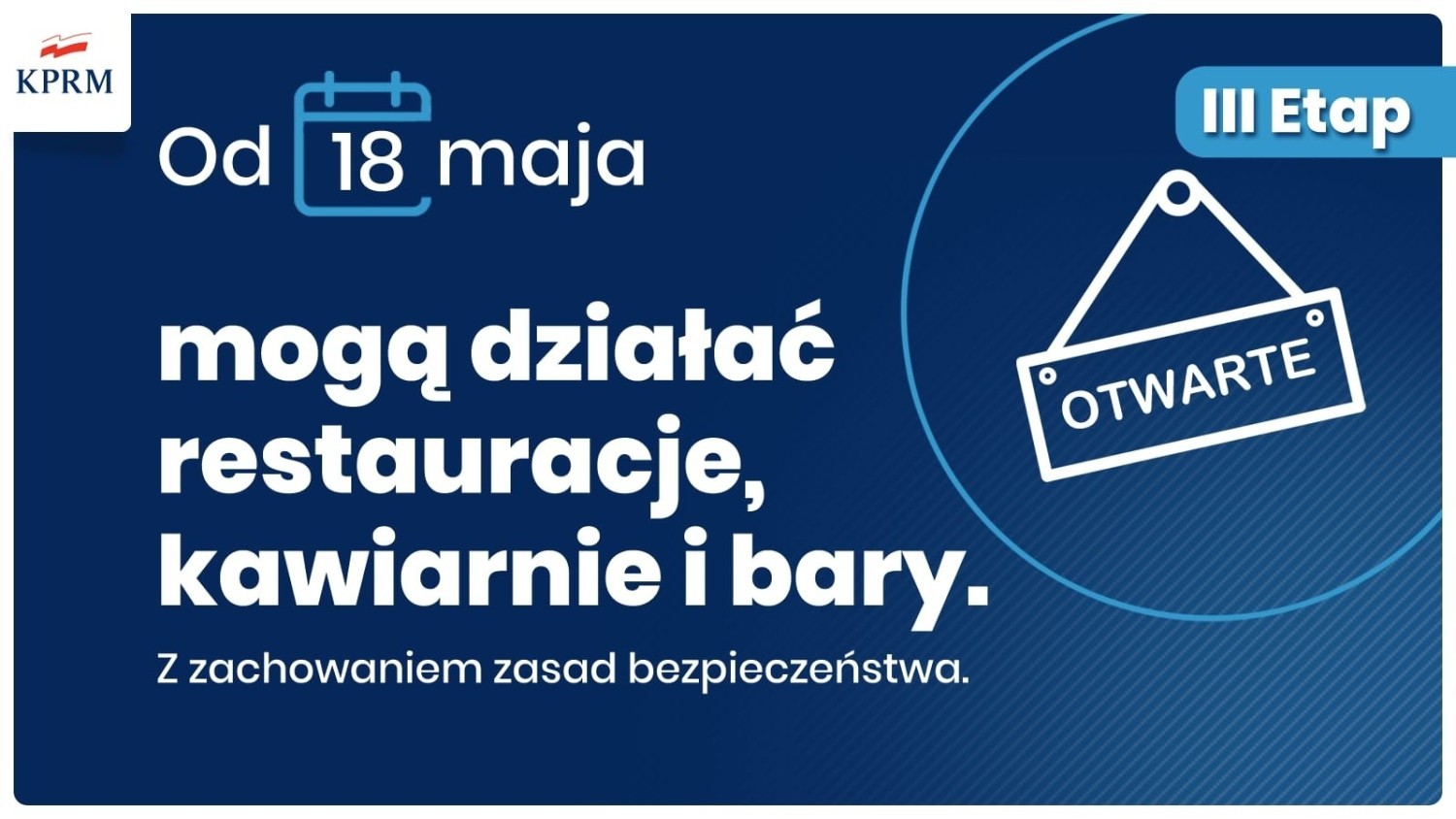 Od 18 maja będziemy mogli zjeść w restauracji, kawiarni, barze, a także w centrum handlowym (w wydzielonej przestrzeni gastronomicznej)