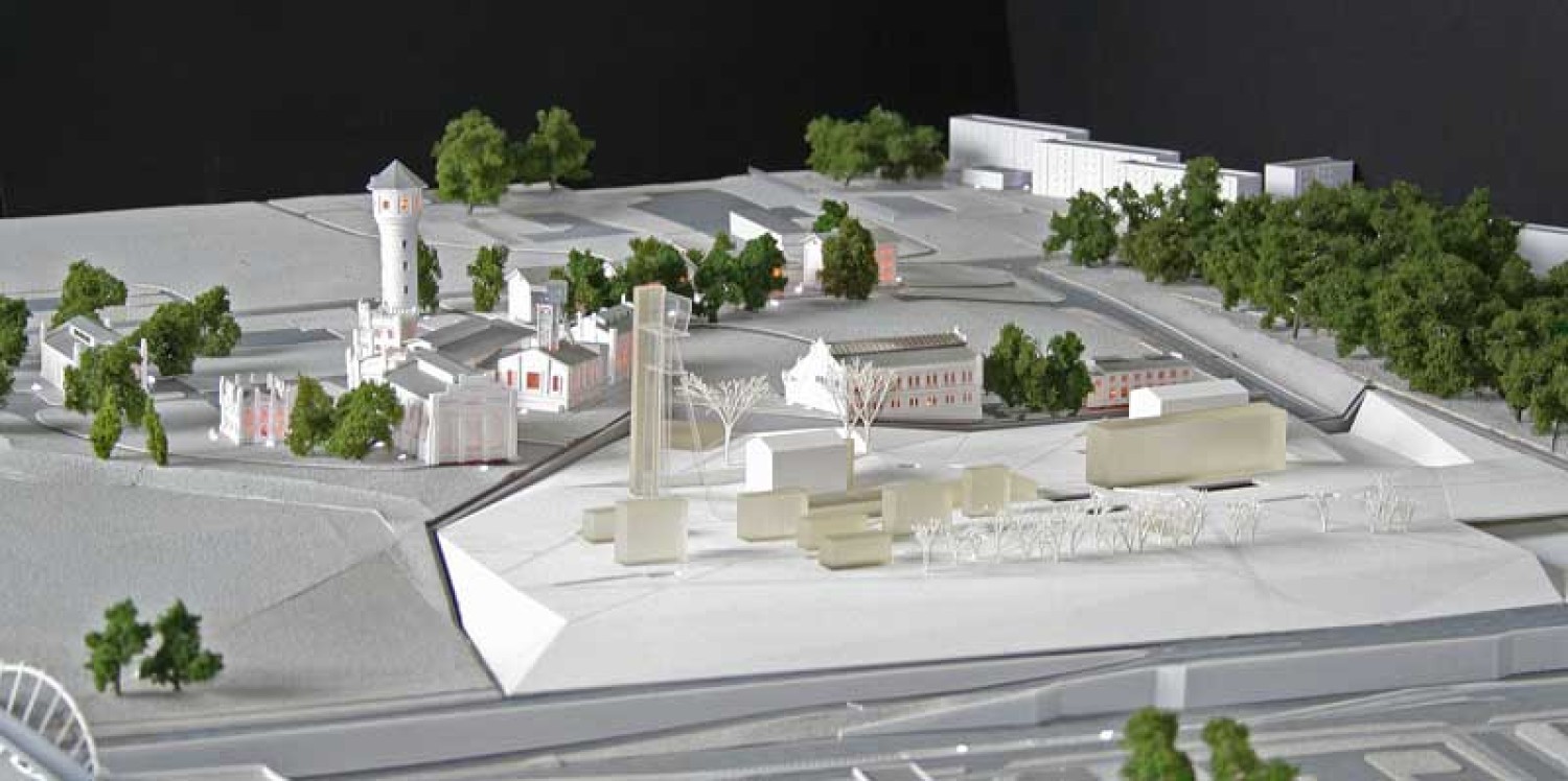 Makieta terenu byłej KWK Katowice z projektem nowego Muzeum Śląskiego
