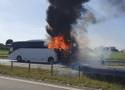 Koniec utrudnień po pożarze autokaru na S5 w Wirwajdach