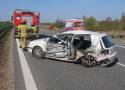 Wypadek na A1 w Ciechocinku. W wyniku zderzenia osobówki i samochodu ciężarowego zginął mężczyzna