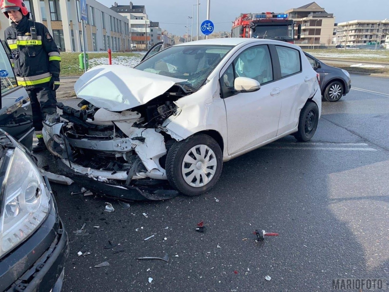 Kolizja na skrzyżowaniu Bielskiej i Alei Solidarności w Opolu