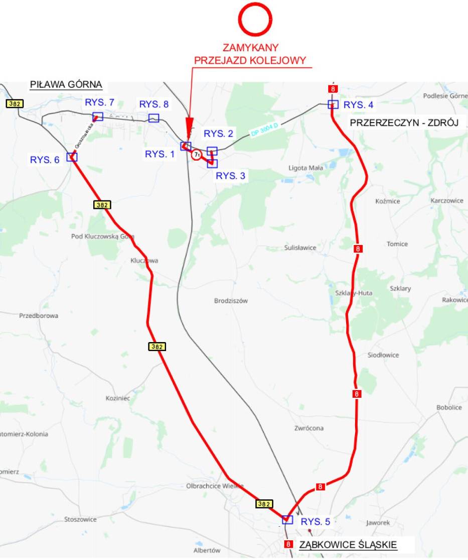 Przejazd kolejowy w Piławie Górnej będzie zamknięty 21 listopada 2022 roku
