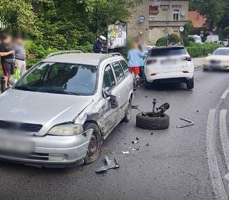 Groźnie wyglądające zdarzenie drogowe w Szczawnie-Zdroju!