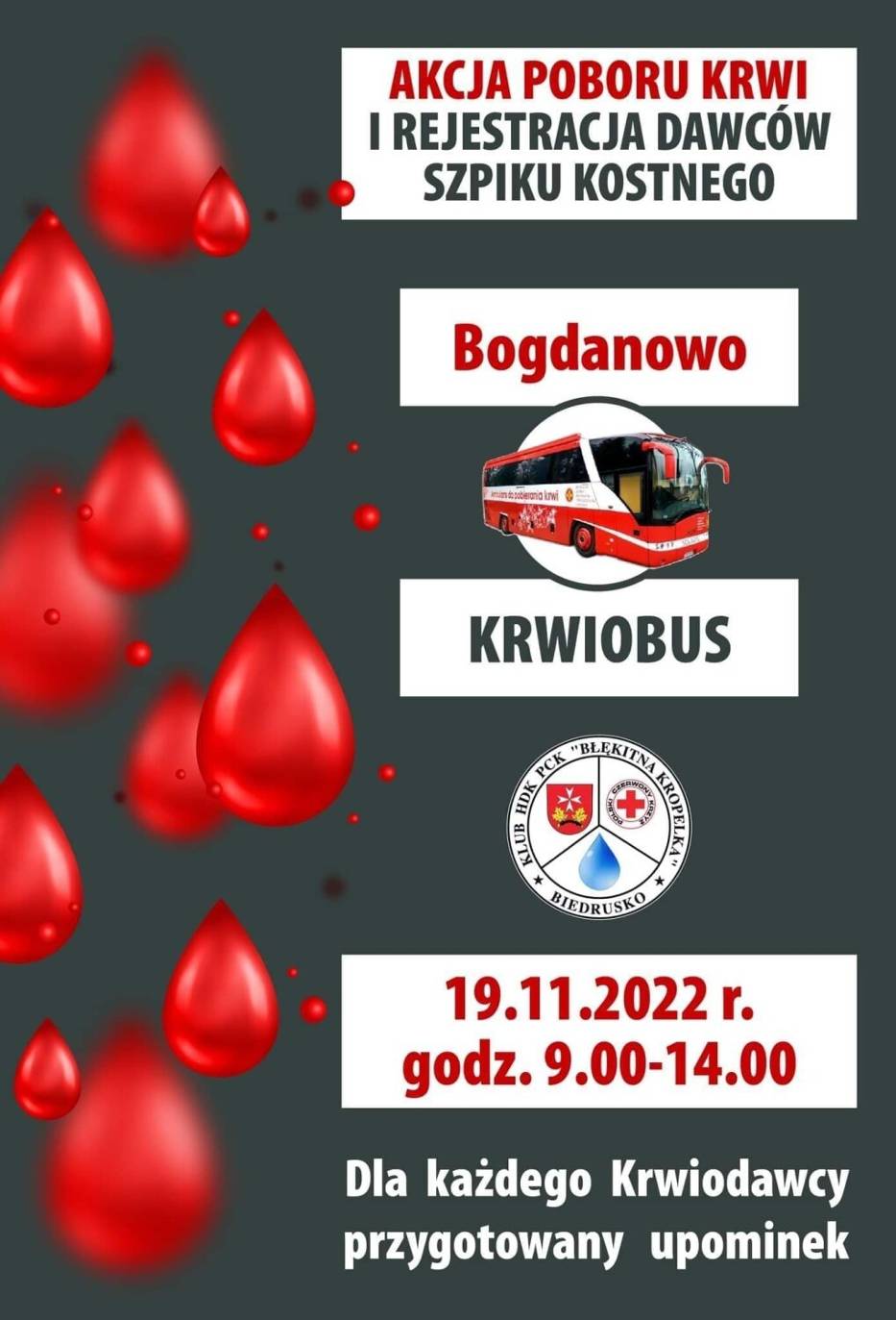Trwa akcja poboru krwi w Bogdanowie. I Ty możesz uratować czyjeś życie