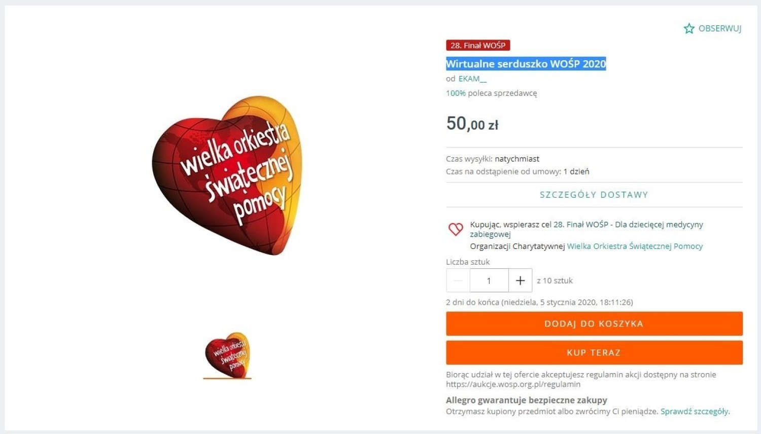 Wirtualne serduszko, które dostaniesz na maila
