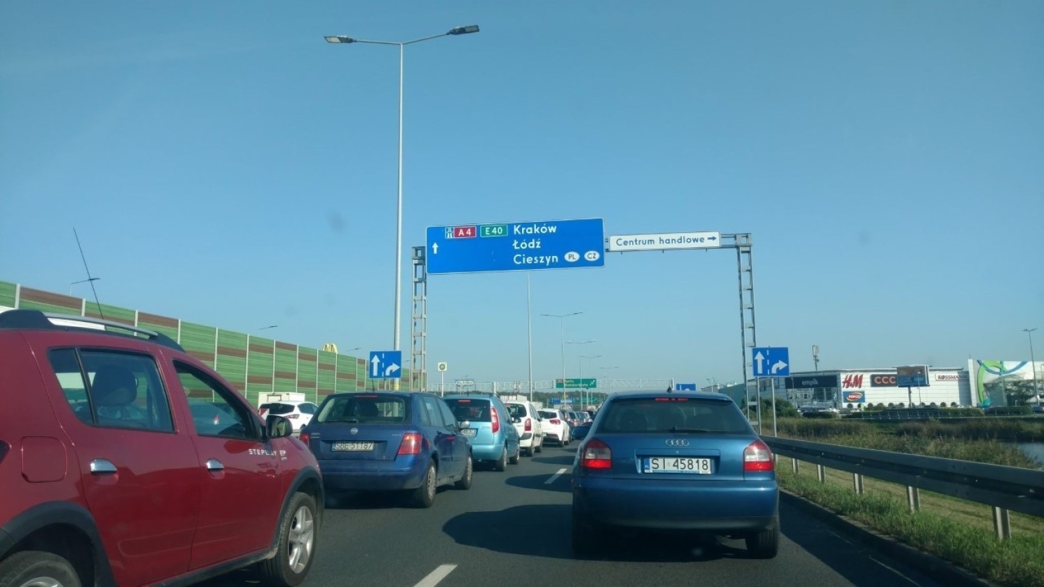 Korek na A4 w Katowicach 15 września 2020 r