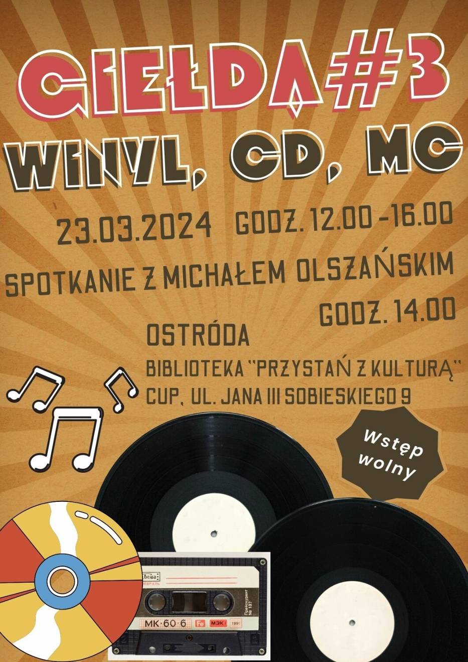 Giełda płyt winylowych/CD/kaset MC#3 w Ostródzie