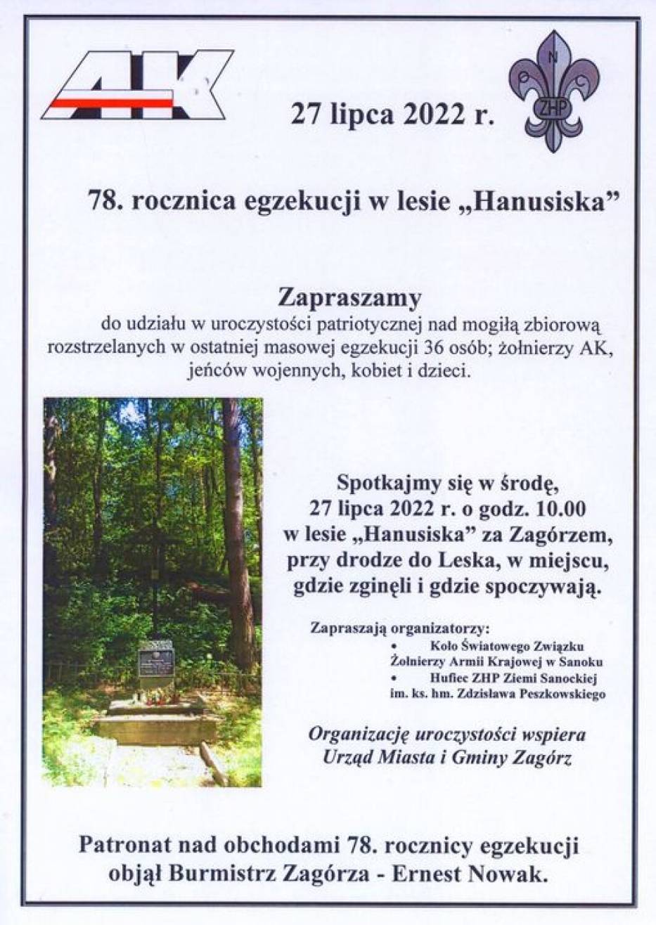 plakat obchodów w lesie Hanusiska