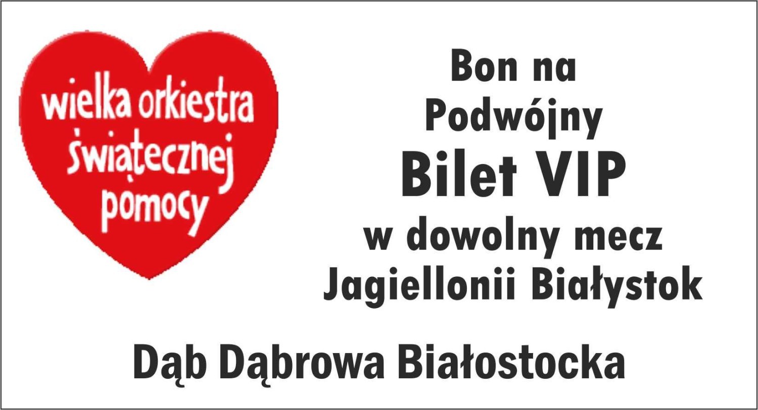 Dar od LKS Dąb Dąbrowa Białostocka - Podwójny bilet VIP na mecz Jagi